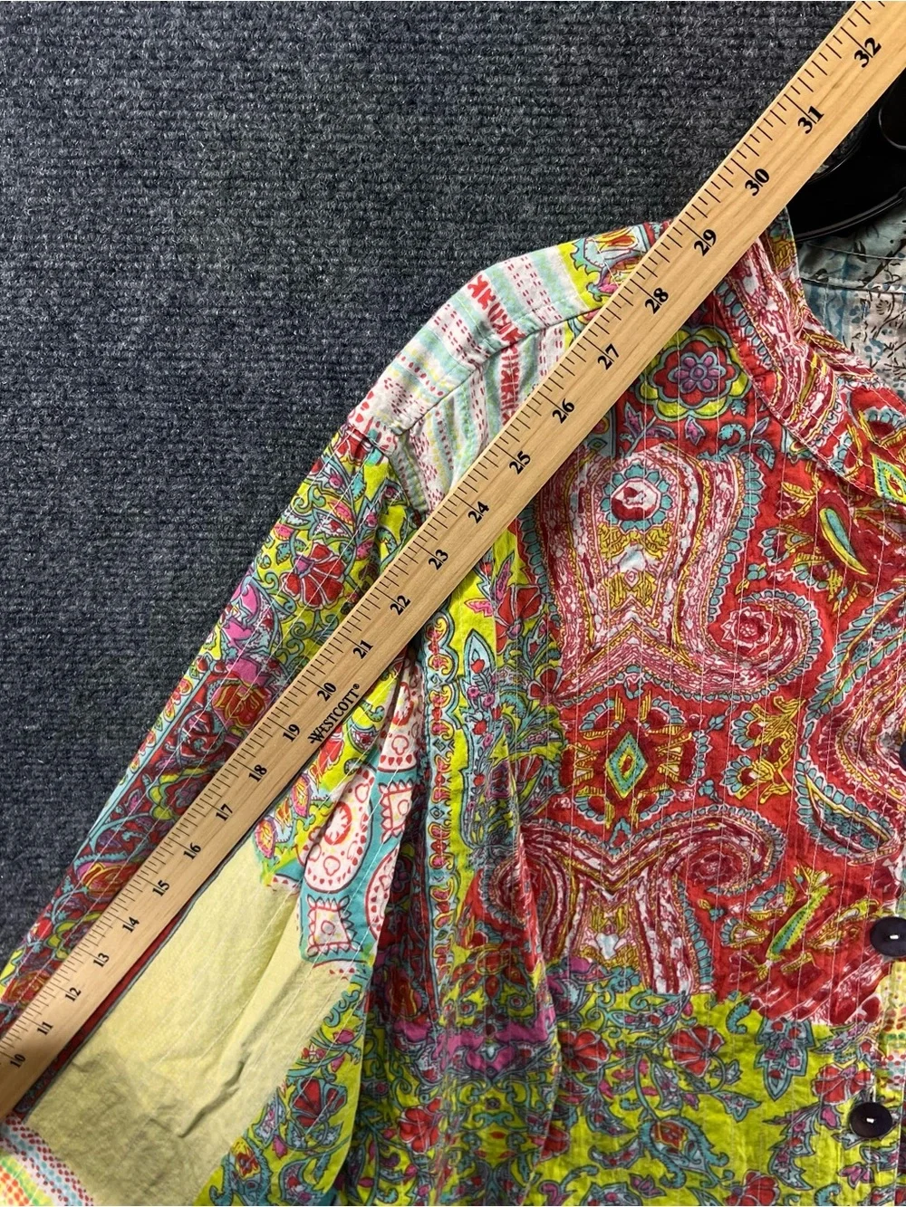Choices Woman Patchwork Kantha Jacket 3X Cotton Boho Colorful Cottagecore Granny - Picture 9 of 11